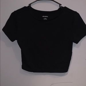 Plain black crop top